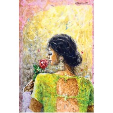 Moazzam Ali, Flower & Flower Series , 42 x 30 Inch, Watercolor on Paper, Figurative Painting, AC-MOZ-132