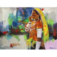 Muhammed Ali Bhatti, 30 x 40 inch, Acrylics on Canvas, Figurative Painting,AC-AB-003