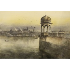 Muntehaa Azad, 15 x 22 Inch, Watercolor on Paper, Cityscape Painting, AC-MNA-013