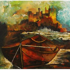 Naushad Alam, 24 x 24 Inch, Oil on Canvas, Seascape Painting, AC-NAL-123