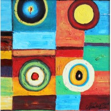 Naushad Alam,12 x 12 Inch,  Oil on Canvas, Abstract Painting, AC-NAL-008