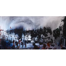 Rida Kazmi, Independence, 36 x 72 Inch, Acrylic On Canvas, Figurative Painting, AC-RDK-CEAD-041