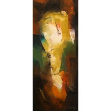 Riaz Rafi, 30 x 12 Inch, Oil on canvas, Figurative Painting, AC-RR-011