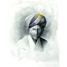 S. A. Noory Turban, 11 x 14 Inch, Watercolor on Paper, AC-SAN-025