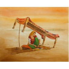 S. A. Noory, 12 x 15 Inch, Water color on Paper, Figurative Painting, AC-SAN-057