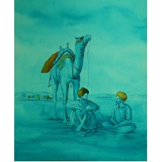 S. A. Noory, 12 x 15 Inch, Water color on Paper, Figurative Painting, AC-SAN-064
