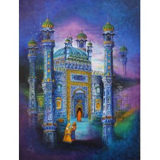 S. A. Noory, Tomb of Sachal Sarmast, 24 x 18 Inch, Acrylic on Canvas, Figurative Painting, AC-SAN-099