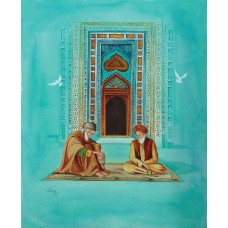 S. A. Noory, Door of Sachal Sarmast Tomb, Sindh , 12 x 15  Inch, Watercolor on Paper, AC-SAN-007