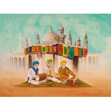 S. A. Noory, Haji Ali Dargah-Mumbai, 12 x 16 Inch, Water color on Paper, Figurative Painting, AC-SAN-094