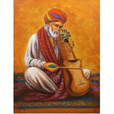 S. A. Noory, Sufi, 18 x 24 Inch, Acrylic on Canvas, Figurative Painting, AC-SAN-139