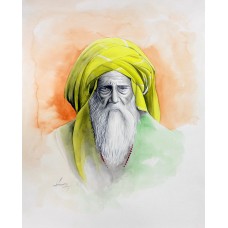 S. A. Noory, Tarbun II, 11 x 14 Inch, Watercolor on Paper, AC-SAN-034