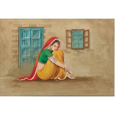 S. A. Noory, Thar Women I, 10 x 15 Inch, Watercolor on Paper, AC-SAN-026