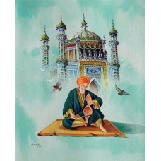 S. A. Noory, Tomb of Sachal Sarmast II, Sindh, 12 x 15 Inch, Watercolor on Paper, AC-SAN-006