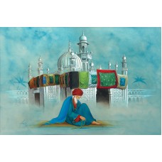 S. A. Noory,Tomb of Pir Haji Ali Shah Bukhari , Mumbai, India , 11 x 16 Inch, Watercolor on Paper, AC-SAN-014