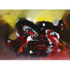 S. M. Naqvi, 10 x 14 Inch, Acrylic on Canvas, Abstract Painting, AC-SMN-080