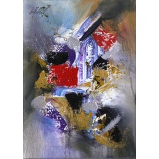 S. M. Naqvi, 10 x 14 Inch, Acrylic on Canvas, Abstract Painting, AC-SMN-090