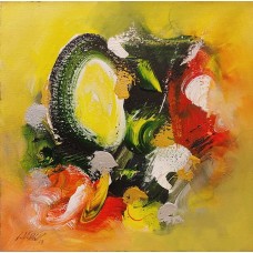 S. M. Naqvi, 15 x 15 Inch, Acrylic on Canvas, Abstract Painting, AC-SMN-139