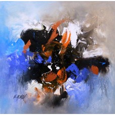 S. M. Naqvi, 24 x 24 Inch, Acrylic on Canvas, Abstract Painting, AC-SMN-131