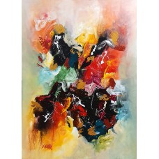 S. M. Naqvi, 30 x 42 Inch, Acrylic on Canvas, Abstract Painting, AC-SMN-138