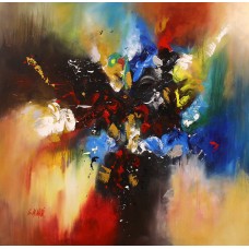 S. M. Naqvi, 48 x 48 Inch, Acrylic on Canvas, Abstract Painting, AC-SMN-128