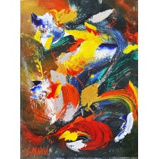 S. M. Naqvi, Acrylic on Canvas, 10  x 14 Inch, Abstract Painting, AC-SMN-021