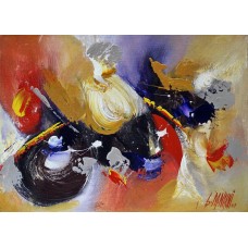 S. M. Naqvi, Acrylic on Canvas, 10  x 14 Inch, Abstract Painting, AC-SMN-028