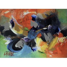 S. M. Naqvi, Acrylic on Canvas, 10  x 14 Inch, Abstract Painting, AC-SMN-032