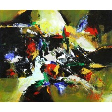 S. M. Naqvi, Acrylic on Canvas, 10 x 12 Inch, Abstract Painting, AC-SMN-016