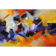 S. M. Naqvi, 12 x 18 Inch, Acrylic on Canvas,  Abstract Painting, AC-SMN-014