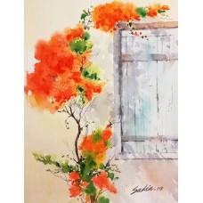 Sadia Arif, 11 x 15 Inch, Water Color on Paper, Floral Painting, AC-SAD-025