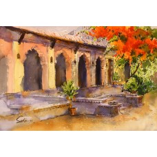 Sadia Arif, 14 x 21 Inch, Watercolor on Paper, Cityscape Painting, AC-SAD-035