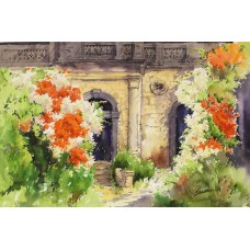 Sadia Arif, 14 x 21 Inch, Watercolor on Paper, Floral Painting, AC-SAD-021