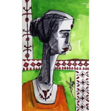 Saleem Raza, 06  x 10 Inch, Mixed Media On Paper, Figurative Painting, AC-SR-021
