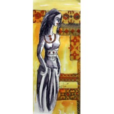 Saleem Raza, 06  x 14 Inch, Mixed Media On Paper, Figurative Painting, AC-SR-020
