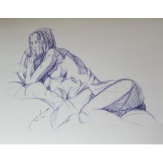 Saleem Raza, 11 x 14 Inch, Ballpoint Pen, Figurative Painting, AC-SR-012