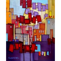 Salman Farooqi, Acrylic on Canvas, 24 x 30 Inch, Cityscape Painting, AC-SF-060