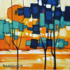 Salman Farooqi, 10 x 10 Inch, Acrylic on Canvas, Cityscape Painting-AC-SF-179