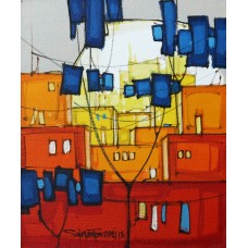 Salman Farooqi, 10 x 12 Inch, Acrylic on Canvas, Cityscape Painting-AC-SF-178