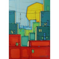 Salman Farooqi, 14 x 20 Inchc, Acrylic on Canvas, Cityscape Painting-AC-SF-087