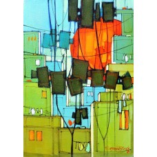 Salman Farooqi, 14 x 20 Inchc, Acrylic on Canvas, Cityscape Painting-AC-SF-088