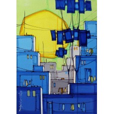 Salman Farooqi, 14 x 20 Inchc, Acrylic on Canvas, Cityscape Painting-AC-SF-094