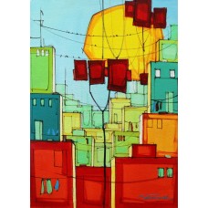 Salman Farooqi, 14 x 20 Inchc, Acrylic on Canvas, Cityscape Painting-AC-SF-096