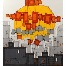 Salman Farooqi, 16 x 18 Inch, Acrylic on Canvas, Cityscape Painting, AC-SF-263