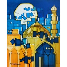 Salman Farooqi, 16 x 20 Inch, Acrylic on Canvas, Cityscape Painting, AC-SF-357