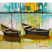 Salman Farooqi, 18 x 20 Inchc, Acrylic on Canvas, Seascape Painting-AC-SF-081