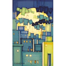 Salman Farooqi, 18 x 30 Inch, Acrylic on Canvas, Cityscape Painting, AC-SF-308