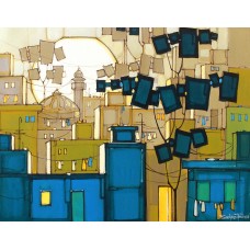 Salman Farooqi, 24 x 30 Inch, Acrylic on Canvas, Cityscape Painting, AC-SF-349