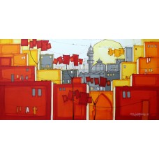 Salman Farooqi, 24 x 48 Inch, Acrylic on Canvas, Cityscape Painting-AC-SF-167