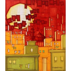 Salman Farooqi, 30 x 36 Inch, Acrylic on Canvas, Cityscape Painting, AC-SF-346