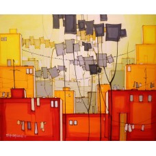 Salman Farooqi, 30 x 36 Inch, Acrylic on Canvas, Cityscape Painting-AC-SF-144